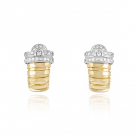 Yellow & White Gold Diamond Earrings 0.60ct TDW Yellow & White Gold Diamond Earrings 0.60ct TDW